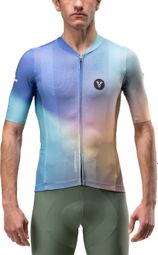 Maillot Manches Courtes LeBram Race Aero Vert Bleu