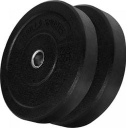 Poids disques olympiques Hi Temp avec absorbeur de chocs - Noir - De 2 5 kg à 25 kg - Poids : 40 KG (2 x 20 KG)