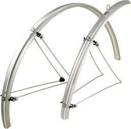 GARDE BOUE ROUTE 700 STRONG COMPETITION PLASTIQUE A TRINGLES 35MM ARGENT (PR)
