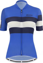 Santini Sleek Bengal Women's Short Sleeve Jersey Blauw