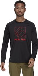 Adidas Five Ten Long Sleeve Jersey Zwart/Rood