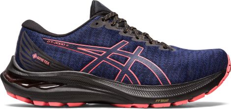 Asics GT-2000 11 GTX Blauw/Zwart/Roos Dames Hardloopschoenen