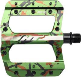 Paire de Pédales Plates Enfant HT AE12 Vert Camo