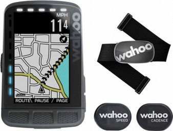 Wahoo ELEMNT ROAM Bundle  (Ceinture Cardio TickR Gen2 + Capteur RPM cadence et vitesse) - Compteur GPS pour vélo