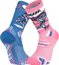 BV Sport Trail Ultra High Finisher Collector DBDB Socks - Blue/Pink