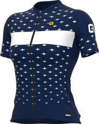 Alé Stars Vrouwen Trui met Korte Mouwen Navy Blauw/Wit