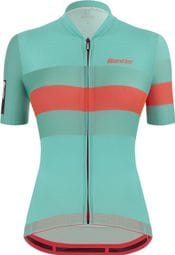 Santini Sleek Bengal Türkis Kurzarmtrikot für Damen