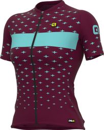 Maillot mangas cortas Mujer Alé Stars Burdeos/Turquesa