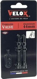 Valve Tubeless Schrader VELOX – Alu Noir 44mm – Obus Démontable (Vendu à L'unité)