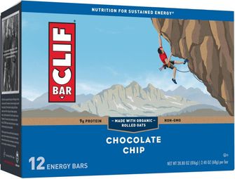 12 CLIF BAR Chocolade Pepites Energy Bars 68g