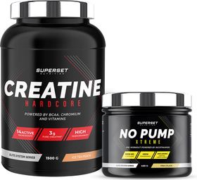 Programme Volume et Force - Créatine Hardcore Ice Tea Pêche - No Pump Xtreme Pina Colada