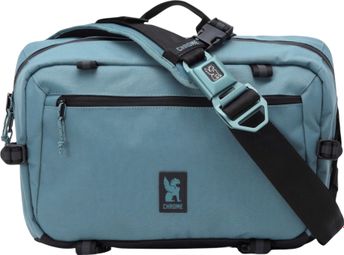 Kadet Max 15L schoudertas in staalblauw met chromen details