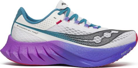 Saucony Endorphin Pro 4 Wit/Paars Dames Hardloopschoenen