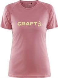 Maillot de manga corta para mujer Craft Core Essence Pink Logo