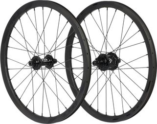 Paire de Roues Carbone Expert Pride Wave Noir Mat Matrix 10/10mm Noir
