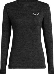 Maglietta a maniche lunghe Salewa Puez Melange Dry nera da donna