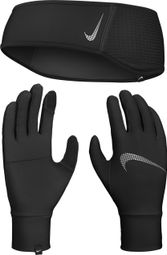 Nike Essential Running Stirnband + Handschuhe Black Women