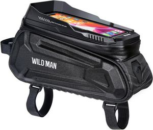 Borsa da telaio per bici con Supporto telefono 1,2 L nero WILD MAN