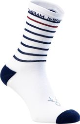 LeBram Ventoux Marinière Pair of Socks White Blue Bordeaux