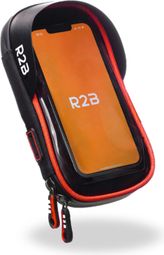 Support et Protection Smartphone Etanche Pour vélo R2B Rotation à 360 Degrés Noir/Rouge