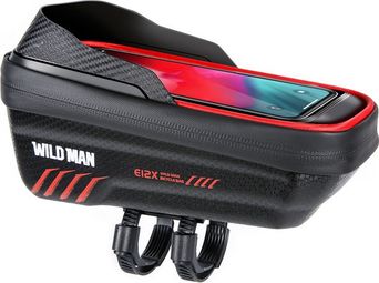 Sacoche de cadre WILD MAN  avec porte-téléphone étanche 1 L rouge
