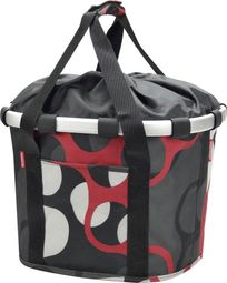 Klickfix Bikebasket Handlebar Bag Gray Red Rings