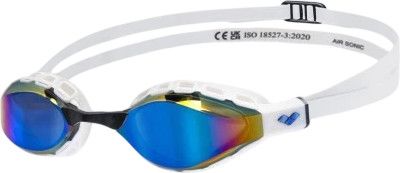 Arena-zwembril met spiegelglazen: Air Sonic Mirror, wit en blauw