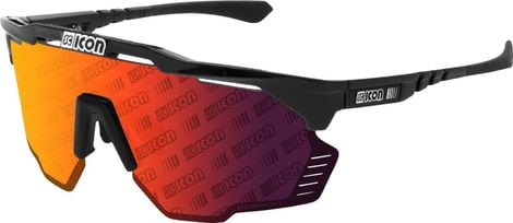 Scicon Sports Aeroshade Kunken Monogram Lunettes De Soleil De Performance Sportive (Scnpp Red Multimirror Monogramme/Luminosité Noire)