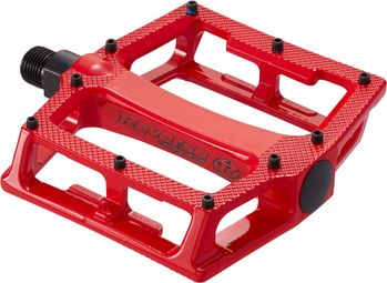 Reverse Shape 3D Flat Pedals - Red