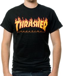 THRASHER FLAME LOGO T-shirt Black