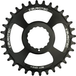 Burgtec Thick Thin 3 mm Offset ronde kettingblad voor Race Face Direct Mount, zwart