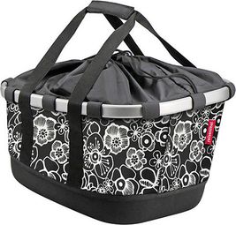 Klickfix Side bag BIKEBASKET GT pour Racktime Fleurs noires