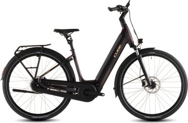 Cube Supreme Hybrid Comfort Pro 600 Easy Entry Electric City Bike Enviolo Trekking 600 Wh 700 mm Solareclipse Purple Orange 2026