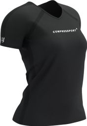 Maillot de manga corta con logotipo de entrenamiento para mujer Negro