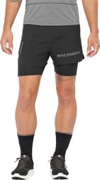 Short 2-en-1 Salomon Cross Run Noir