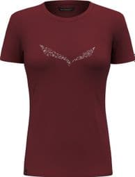 T-Shirt Manches Courtes Femme Salewa Solidlogo Bordeaux