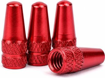 Bouchons Velkyne de Valve Presta Lot de 4 Alliage Aluminium Rouge