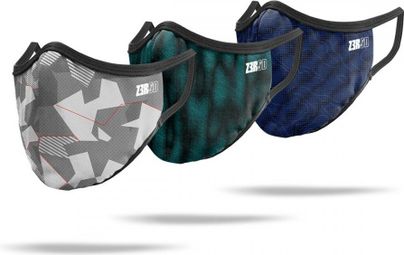 Masque Covid-19 (x3) Z3rod Gris Vert Bleu