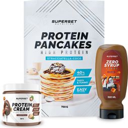 PACK PETIT-DEJ – PANCAKES - PROTEIN CREAM Chocotella + ZERO SYRUP Caramel
