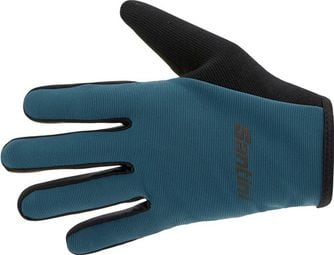 Lange MTB-Handschuhe Santini Gravel Blau