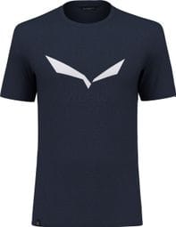 T-Shirt Manches Courtes Salewa Solidlogo Bleu Marine