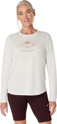 Asics Fujitrail Logo Wit Dames Trui Lange Mouw