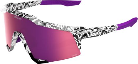 Lunettes 100% Speedcraft Elly 3 White Venom HiPer Violet Miroir