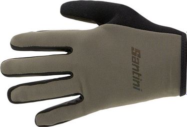 Lange MTB-Handschuhe Santini Gravel Grau