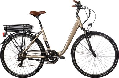 Vélo de Ville Électrique Mixte Bicyklet Claude Shimano Tourney 7V 500 Wh 700 mm Beige Marron