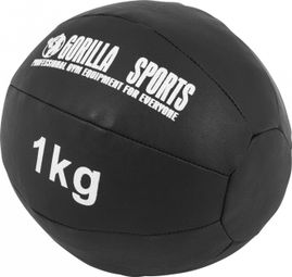 Médecine Ball Gorilla Sports Cuir Synthétique de 1kg à 10kg - Poids : 1 KG