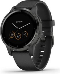 Montre GPS Garmin Vivoactive 4s Gunmetal avec Bracelet Silicone Noir