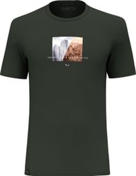 Salewa Pure Design Dry Short Sleeve T-Shirt Dark Green