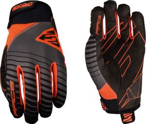 Five Race Long Gloves Grey Fluo Orange Black