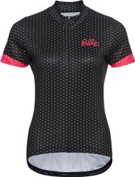 Women's Odlo Essential Print Women's Short Sleeve Jersey Black / Pink